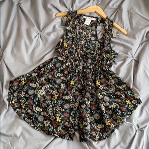 Racer back sheer floral tunic